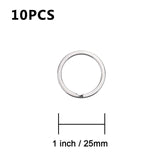 Polished Silver Color 25mm Round Flat Key Chain Rings